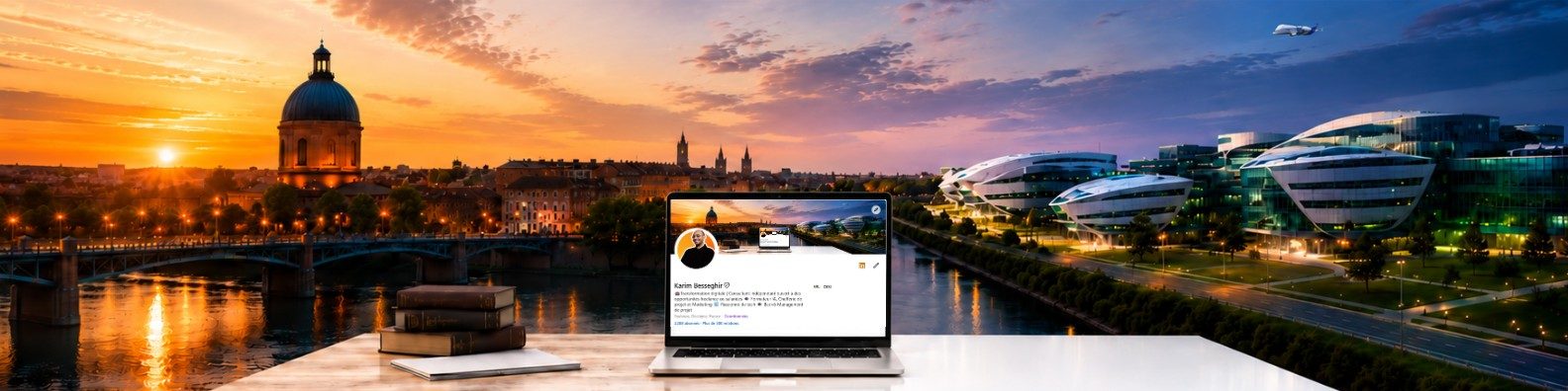 Toulouse au coucher du soleil